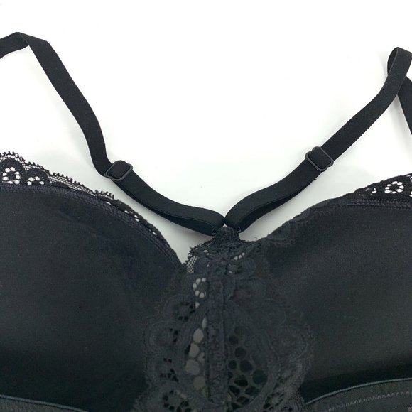 Auden Bra The Radiant Push Up Black Racerback Plunge Coverage NWT - Picture 8 of 11